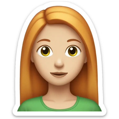 Girl with straight ginger hair and green eyes sticker