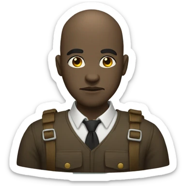 black bald guy with a moody face  sticker