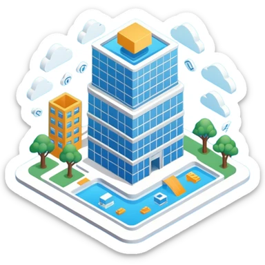 create an isometric analogous to showcase ease of building process workflows and integrations with AI sticker
