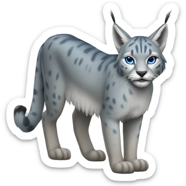 A blue lynx full body and short tail sticker