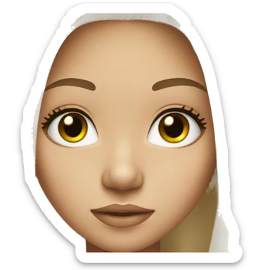 Girl with light skin black long hair and long lashes and black eyes  sticker