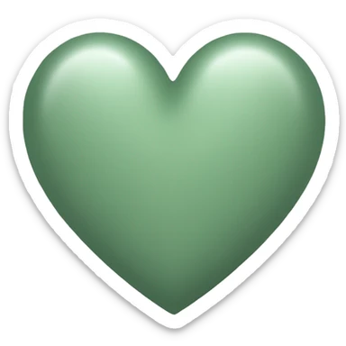 Sage green heart sticker
