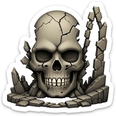 Dark Evil Skull Fortress sticker