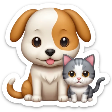 émote d'un chien et d'un chat avec un texte Ultra Premium DIrect sticker