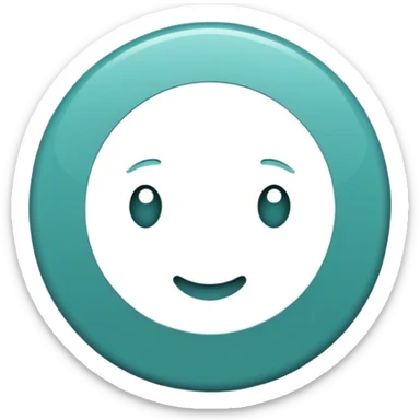 Teal colored circle sticker