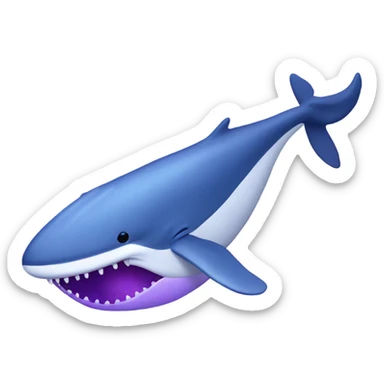 Blue whale purple, open mouth sticker