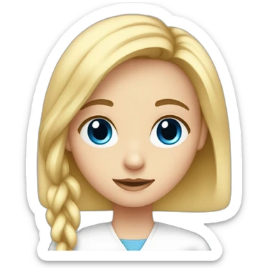 Blood test for Girl with blond hair and blue eye sticker