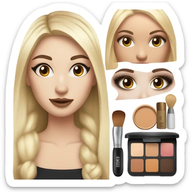 Makeup kit and white girl sticker