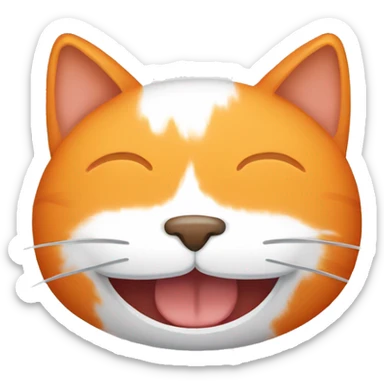 Orange whit white cat smile sticker