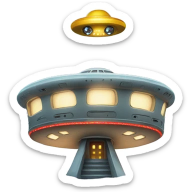 UFO christmas sticker