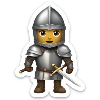 A knight we see the shoulder and the head with the helmet on the head. Add a sword and also a cross on the armor and we see only his waist sticker