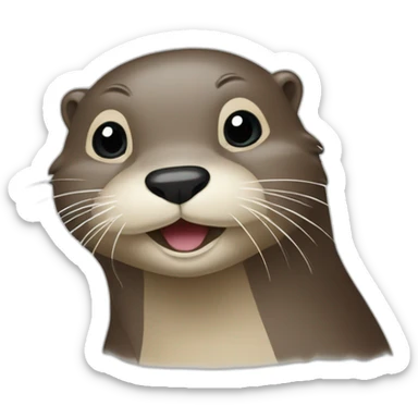Otter saying « debout » in speech bubble sticker