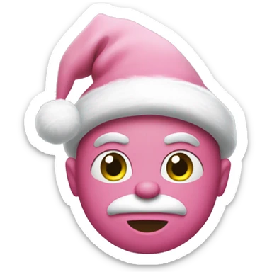 Grinch with a light pink santa hat sticker