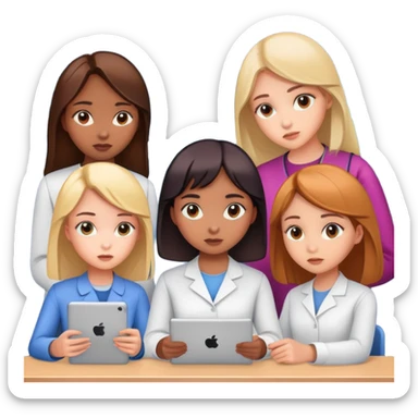 tribu de niñas en inteligencia artificial sticker