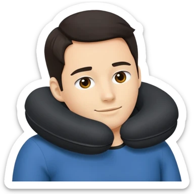 black Travel Neck Pillow sticker