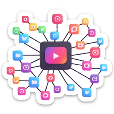 connecting Instagram and YouTube social media accounts, social platforms integration sticker