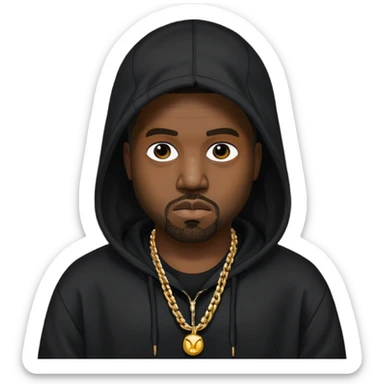 kanye west with black hoodie sticker