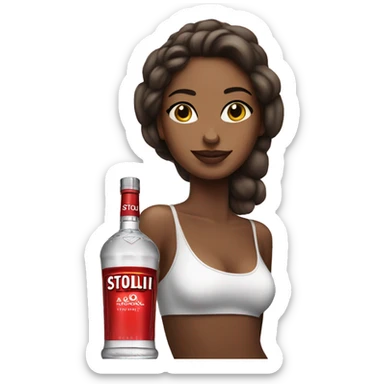 Girl with stoli vodka sticker