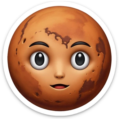 Mars with no mouth or eyes a planet only  sticker