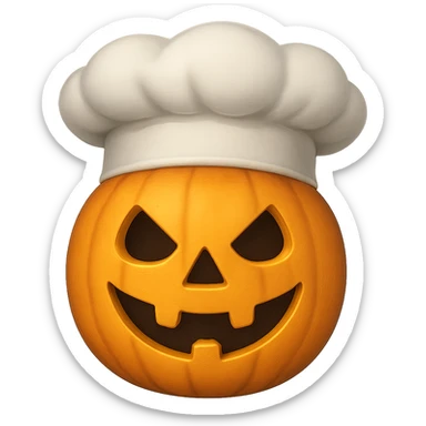 halloween emoji with chef hat, remove background sticker