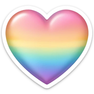 pastel heart with a pastel rainbow heart sticker