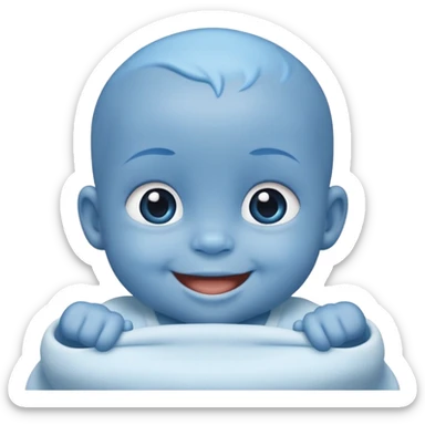blue toothed baby sticker