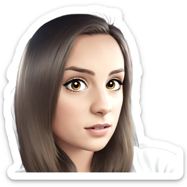 portrait of girl with brown hair sticker