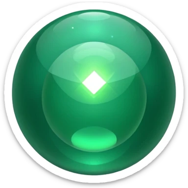 Emerald color magic ball with shimmering sticker