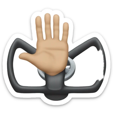 person hands off steering whee sticker