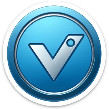 A blue tick ✅ verification badge with a rough outer body for my tiktok account sticker