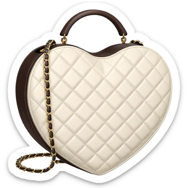chanel heart shape bag white color bag sticker