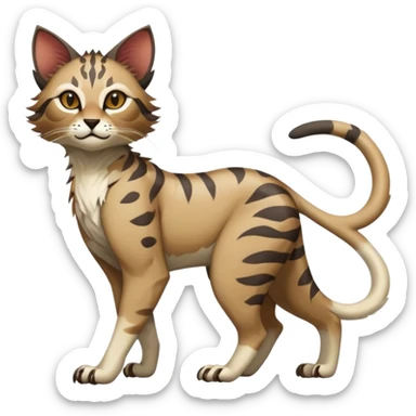 Modern Realistic Rare Fantasy Feline-Vernid-Trico-species by LiLaiRa full body sticker