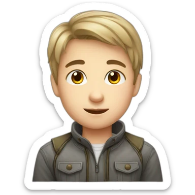 Cute russian boy sticker