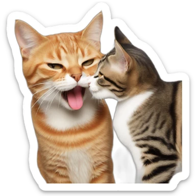 Cat licking another cat sticker