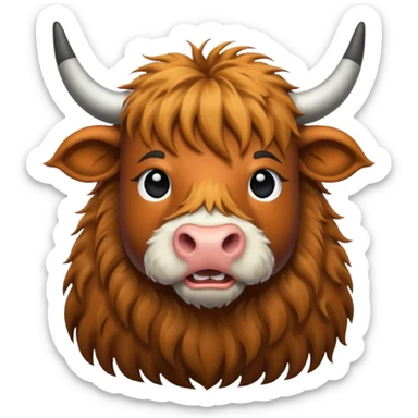 black and white highland cow sticker