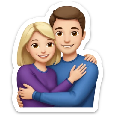 Two people hugging, one male one female sticker