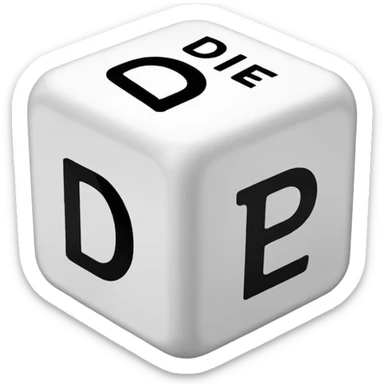 create a dice with the words "der" "die" and "das" written on each visible side sticker