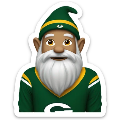 Gnome with Green Bay packers shirt sticker
