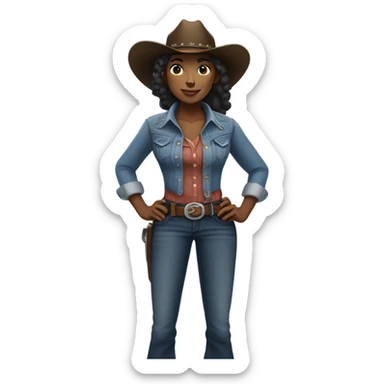 Black Cowgirl sticker