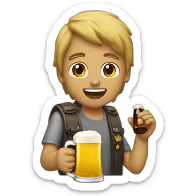 Cacereña bebiendo cerveza sticker