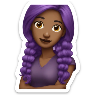 PURPLE CURY HAIR ARTIST GIRL sticker