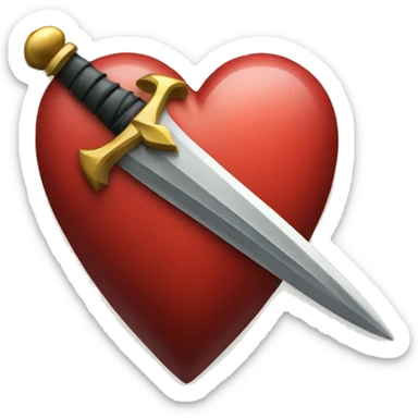 Heart with a dagger in it  sticker