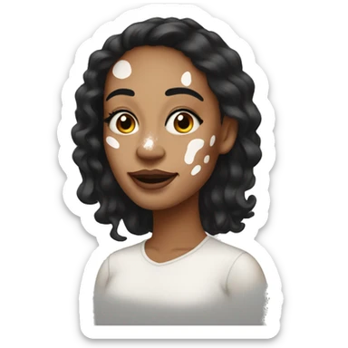 Woman with vitiligo sticker