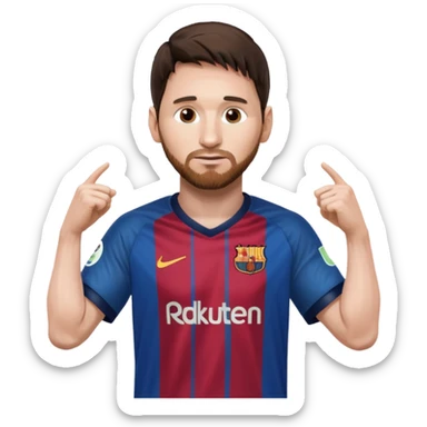 Lionel Messi holding up his shirt to the side sticker