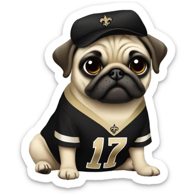 New Orleans saints pug sticker