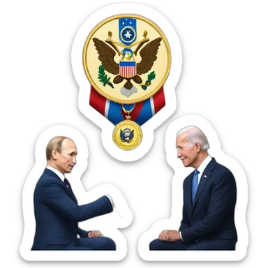 Putin getting medal of honor from Joe Biden sticker