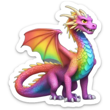 Rainbow Dragon Full Body sticker