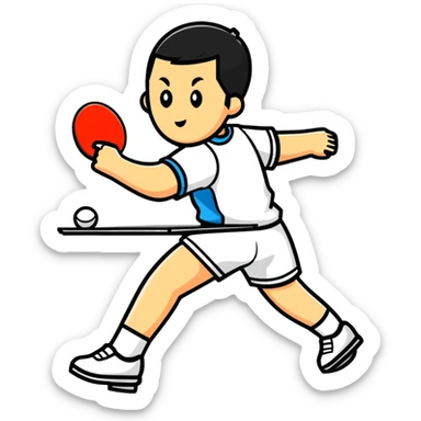 table tennis player in action sticker