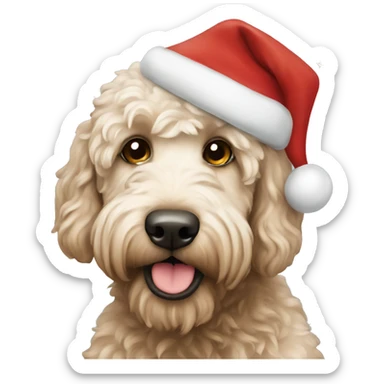 Labradoodle Santa sticker