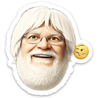 white haired boy with glasses sticker